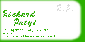 richard patyi business card